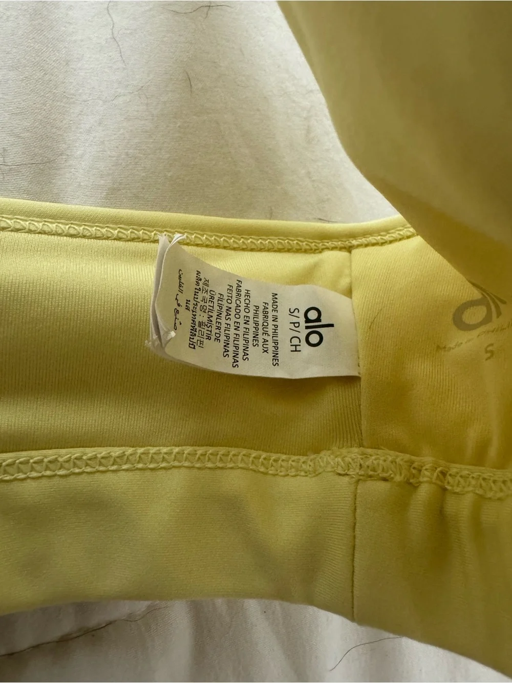 ALO Yoga Women’s Lemon Yellow Athletic Shorts and bra